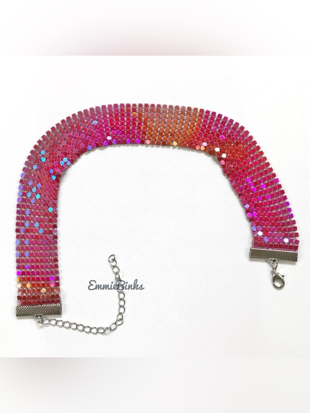 ✨3/$38mix&Match New Vibrant Pink Ombré Metal Mesh Choker Necklace
